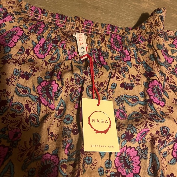 Raga by Anthropologie Jumpsuit Size XS Tassel Waist Tie Pockets Boho - Picture 6 of 8